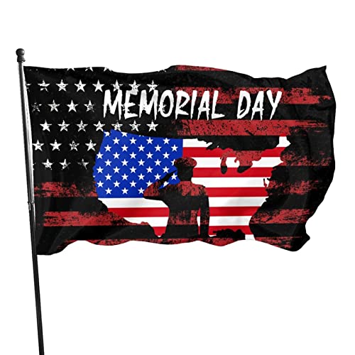 Memorial Day Flagge, 3 x 5 Fuß, Banner, Poster, dekorative Kulisse, Wanddekoration, Polyester, für Garten, Hof, Haus, Esszimmer und Außenbereich Memorial Day Flagge, 3 x 5 Fuß, Banner, Poster, dekorative Kulisse, Wanddekoration, Polyester, für Garten, Hof, Haus, Esszimmer und Außenbereich von GQWJKSZ