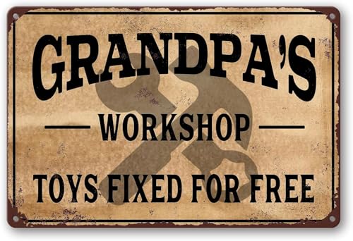 Metallschild mit der Aufschrift „Opa's Workshop, für Garage, Vintage-Blechschild, lustige Geburtstagsgeschenke, Wanddekoration, Plakette für Zuhause, Geschäft, Wanddekoration, Poster, 20,3 x 30,5 cm Metallschild mit der Aufschrift „Opa's Workshop, für Garage, Vintage-Blechschild, lustige Geburtstagsgeschenke, Wanddekoration, Plakette für Zuhause, Geschäft, Wanddekoration, Poster, 20,3 x 30,5 cm von GQWJKSZ