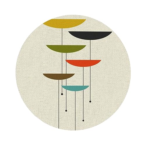 Mid Century Modern Prints Print Lederuntersetzer 4er-Set, Kaffee-Tee-Untersetzer, Vier Formen zur Auswahl Mid Century Modern Prints Print Lederuntersetzer 4er-Set, Kaffee-Tee-Untersetzer, Vier Formen zur Auswahl von GQWJKSZ