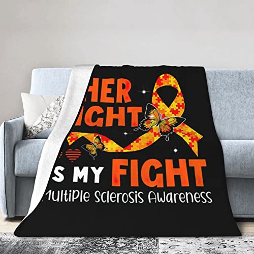 Multiple Sclerosis Ms Awareness Flannel Blanket Ultra Soft Micro Fleece Throw Blankets Warm Air Conditioning Lightweight Bedding for Sofa Couch Chair All Season von GQWJKSZ