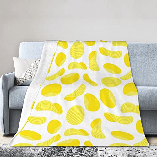 Potato Chips Pattern Flannel Blanket Ultra Soft Micro Fleece Throw Blankets Warm Air Conditioning Lightweight Bedding for Sofa Couch Chair All Season von GQWJKSZ