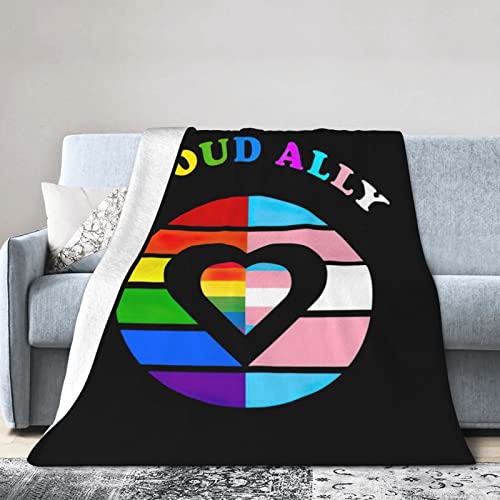 Pride Month LGBTQ Gay Pride Ally Flannel Blanket Ultra Soft Micro Fleece Throw Blankets Warm Air Conditioning Lightweight Bedding for Sofa Couch Chair All Season von GQWJKSZ