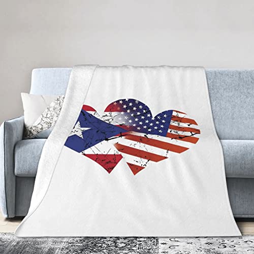 Puerto Rico Puerto Rican Flag Pride Flannel Blanket Ultra Soft Micro Fleece Throw Blankets Warm Air Conditioning Lightweight Bedding for Sofa Couch Chair All Season von GQWJKSZ