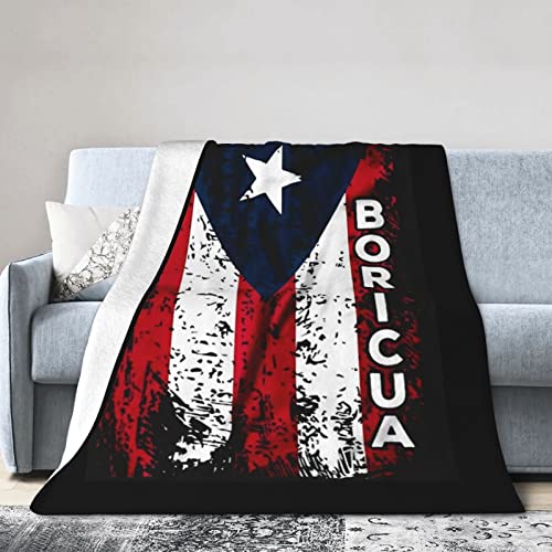 Puerto Rico Puerto Rican Flag Pride Flannel Blanket Ultra Soft Micro Fleece Throw Blankets Warm Air Conditioning Lightweight Bedding for Sofa Couch Chair All Season von GQWJKSZ