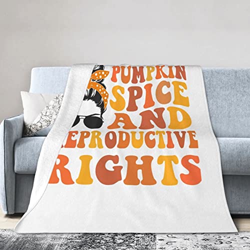 Pumpkin Spice and Reproductive Rights Flannel Blanket Ultra Soft Micro Fleece Throw Blankets Warm Air Conditioning Lightweight Bedding for Sofa Couch Chair All Season von GQWJKSZ