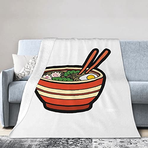 Ramen Noodle Soup Pattern Flannel Blanket Ultra Soft Micro Fleece Throw Blankets Warm Air Conditioning Lightweight Bedding for Sofa Couch Chair All Season von GQWJKSZ