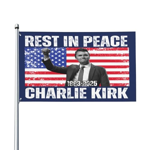 Rest In Peace Charlie Kirk Flagge 3x5 Memorial Tribute 2025 Flaggen Banner mit Ösen für Indoor Outdoor Rasen Hof Garte Rest In Peace Charlie Kirk Flagge 3x5 Memorial Tribute 2025 Flaggen Banner mit Ösen für Indoor Outdoor Rasen Hof Garte von GQWJKSZ