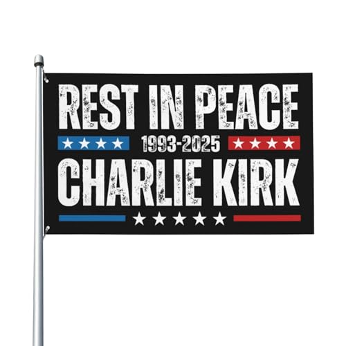Rest In Peace Charlie Kirk Flagge 4x6 Memorial Tribute 2025 Flaggen Banner mit Ösen für Indoor Outdoor Rasen Hof Garte von GQWJKSZ
