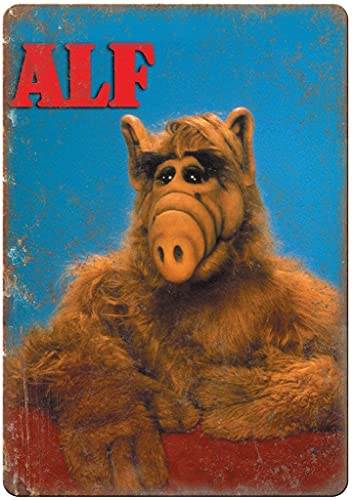 Retro-Metallblechschild, Vintage-Stil, Alf Extraterrestrial, 80er-Jahre, Kinder-TV-Show, Aluminiumschild für Zuhause, Kaffee, Wanddekoration, 20,3 x 30,5 cm von GQWJKSZ