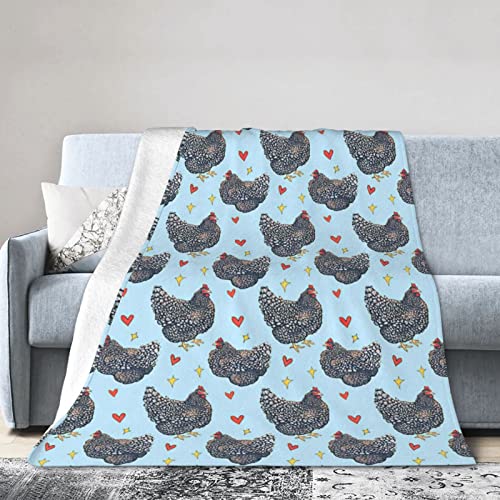 Rooster Chicken Pattern Flannel Blanket Ultra Soft Micro Fleece Throw Blankets Warm Air Conditioning Lightweight Bedding for Sofa Couch Chair All Season von GQWJKSZ
