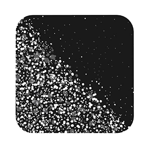Schwarz-weiße Lederuntersetzer mit Glitzerdruck, 4er-Set, Kaffee-Tee-Untersetzer, Vier Formen zur Auswahl von GQWJKSZ
