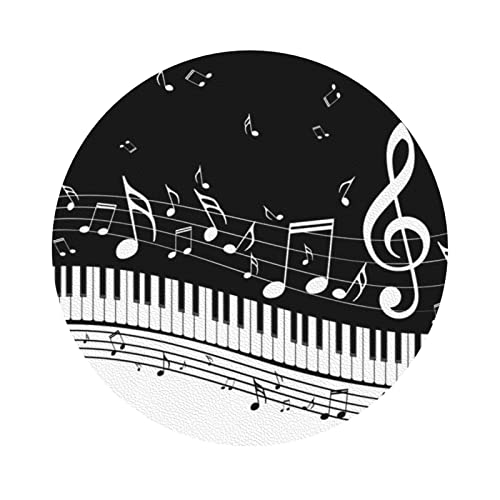 Schwarz-weiße Lederuntersetzer mit Musiknoten-Aufdruck, 6er-Set, Kaffee-Tee-Untersetzer, Vier Formen zur Auswahl von GQWJKSZ