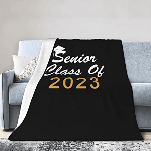 Seniors Class of 2023 Flannel Blanket Ultra Soft Micro Fleece Throw Blankets Warm Air Conditioning Lightweight Bedding for Sofa Couch Chair All Season von GQWJKSZ