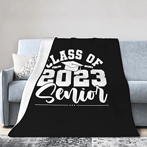Seniors Class of 2023 Flannel Blanket Ultra Soft Micro Fleece Throw Blankets Warm Air Conditioning Lightweight Bedding for Sofa Couch Chair All Season von GQWJKSZ