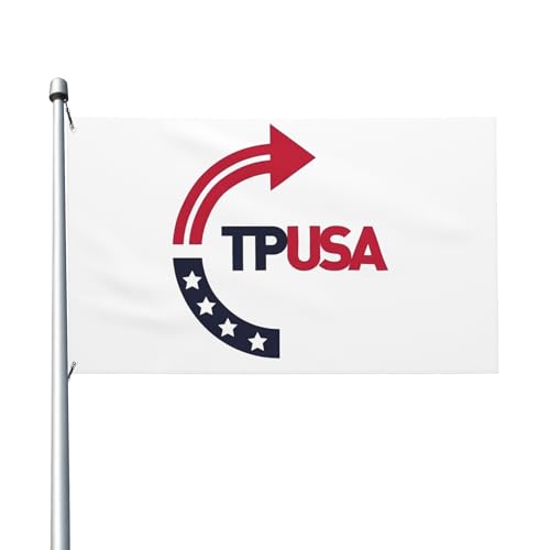 TPUSA Turning Point USA-Heimflagge, 91 x 152 cm, für Veranda, Außen- und Innenbereich, Hinterhof, Rasen, hängende Dekoration, Hofflagge, Banner, Schild TPUSA Turning Point USA-Heimflagge, 91 x 152 cm, für Veranda, Außen- und Innenbereich, Hinterhof, Rasen, hängende Dekoration, Hofflagge, Banner, Schild von GQWJKSZ
