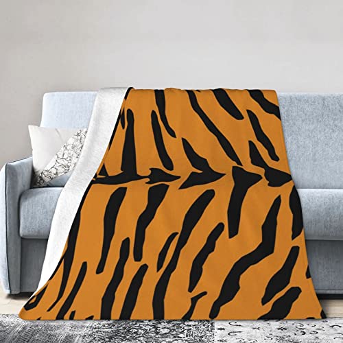 Tiger Print Pattern Flannel Blanket Ultra Soft Micro Fleece Throw Blankets Warm Air Conditioning Lightweight Bedding for Sofa Couch Chair All Season von GQWJKSZ