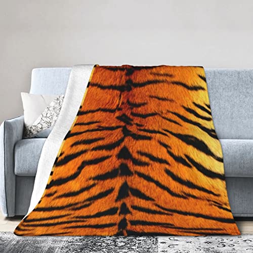 Tiger Print Pattern Flannel Blanket Ultra Soft Micro Fleece Throw Blankets Warm Air Conditioning Lightweight Bedding for Sofa Couch Chair All Season von GQWJKSZ