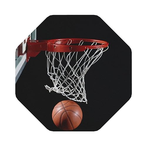 Untersetzer aus Leder mit Basketball-Aufdruck, 4er-Set, Kaffee-Tee-Untersetzer, Vier Formen zur Auswahl von GQWJKSZ