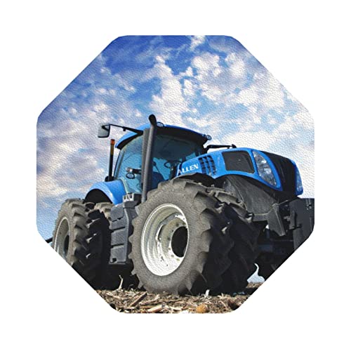 Untersetzer aus Leder mit Bauernhof-Traktor-Aufdruck, 4er-Set, Kaffee-Tee-Untersetzer, Vier Formen zur Auswahl Untersetzer aus Leder mit Bauernhof-Traktor-Aufdruck, 4er-Set, Kaffee-Tee-Untersetzer, Vier Formen zur Auswahl von GQWJKSZ