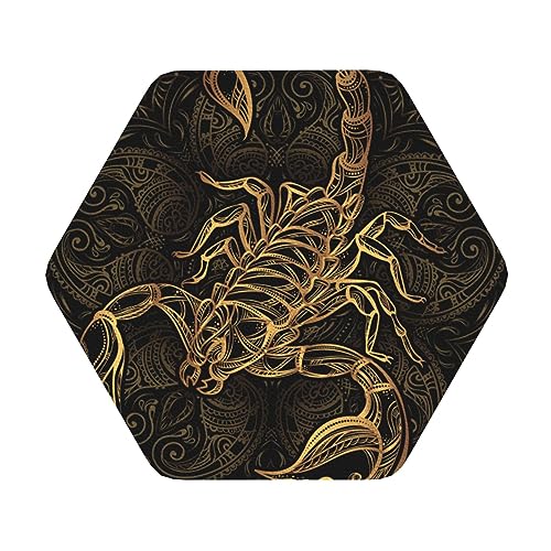 Untersetzer aus Leder mit Gold-Skorpion-Aufdruck, 4er-Set, Kaffee-Tee-Untersetzer, Vier Formen zur Auswahl Untersetzer aus Leder mit Gold-Skorpion-Aufdruck, 4er-Set, Kaffee-Tee-Untersetzer, Vier Formen zur Auswahl von GQWJKSZ