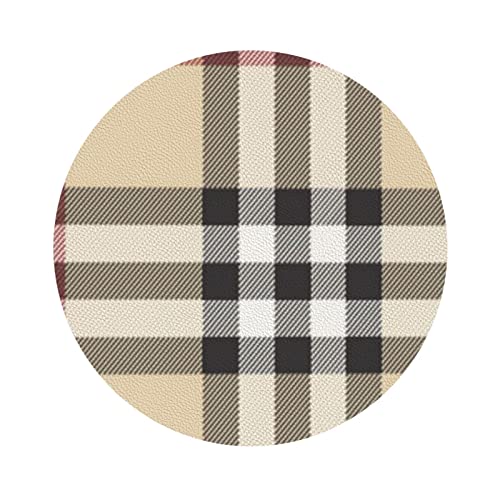 Untersetzer aus Leder mit grauem Plaid-Linien-Print, 4er-Set, Kaffee-Tee-Untersetzer, Vier Formen zur Auswahl Untersetzer aus Leder mit grauem Plaid-Linien-Print, 4er-Set, Kaffee-Tee-Untersetzer, Vier Formen zur Auswahl von GQWJKSZ