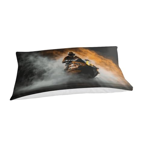 GQmoney Jetski Bettbezug Set Bettwäsche-Sets Kinderbettwäsche Reißverschluss Mit Kissenbezügen Betten Set Für Jugendliche Kinder Schlafzimmer Single（135x200cm） von GQmoney