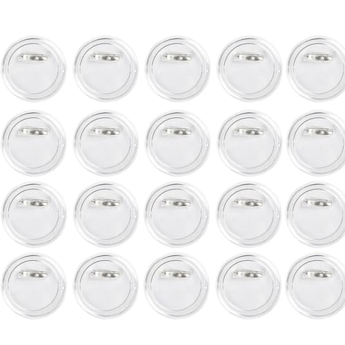 20 Stück Buttons Selber Machen 58mm, Transparente Button Pins Abzeichen mit Anstecknadel, DIY Ansteckbuttons Set für Foto Bild Kleidung DIY & Handwerk von GQunit