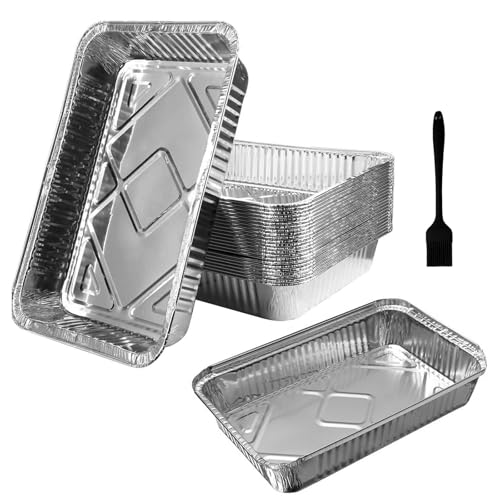 GQunit Einweg-Backbleche aus Aluminiumfolie mit Ölbürste, 31 x 21 x 5 cm, 30 Stück, ofen- und gefriergeeignet GQunit Einweg-Backbleche aus Aluminiumfolie mit Ölbürste, 31 x 21 x 5 cm, 30 Stück, ofen- und gefriergeeignet von GQunit