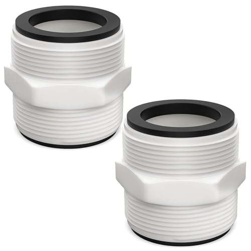 Poolschlauch-Adapter, 3,8 cm bis 3,8 cm, kompatibel mit Dichtungen, Pool-Vakuumschlaucharmaturen, kompatibel mit Intex und Coleman Bodenschwimmbädern, 2 Stück von GQunit