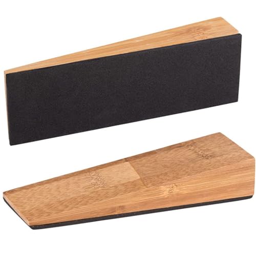Türstopper, Holz-Türkeil, rutschfest, feste Anschlagbasis mit Matte, Türhalter, Naturbuche, Holzkeil, Set, robuster Türstopper für alle Türtypen und Oberflächen, 2 Stück Türstopper, Holz-Türkeil, rutschfest, feste Anschlagbasis mit Matte, Türhalter, Naturbuche, Holzkeil, Set, robuster Türstopper für alle Türtypen und Oberflächen, 2 Stück von GQunit