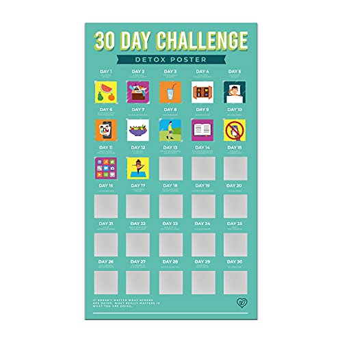 Gift Republic 30 Day Challenge Scratch Off Poster Detox and Wellbeing (Größe 48,6 x 28 cm) von GR Gift Republic