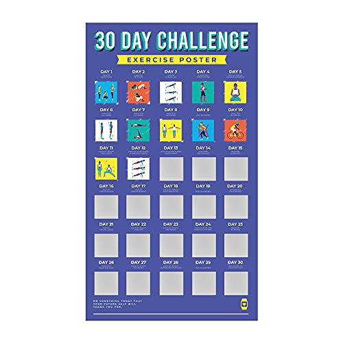 Gift Republic 30 Tage Challenge Rubbel-Poster Fitness und Übung (Größe 48,6 x 28 cm) von GR Gift Republic