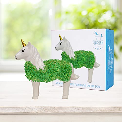 Gift Republic - Einhorn Pflanztier | Das Keramik Einhorn zum Chia Samen Züchten | Anzuchtschale in Einhorn Form | Chia Seeds Starter Kit | Unicorn Plant Set | Geschenk an Weihnachten, Geburtstag von GR Gift Republic