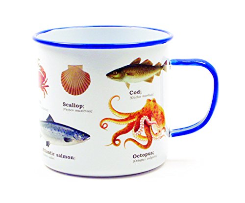 Gift Republic Emaille-Tasse mit Meerestiermotiven, Mehrfarbig von GR Gift Republic