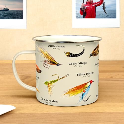 Gift Republic Fliegenfischen Emaille Tasse Outdoor Camping Cup 500ml Metall Kaffeetasse Angler Angeln Enthusiast Geschenkidee Köderdesign Gift Republic Fliegenfischen Emaille Tasse Outdoor Camping Cup 500ml Metall Kaffeetasse Angler Angeln Enthusiast Geschenkidee Köderdesign von GR Gift Republic