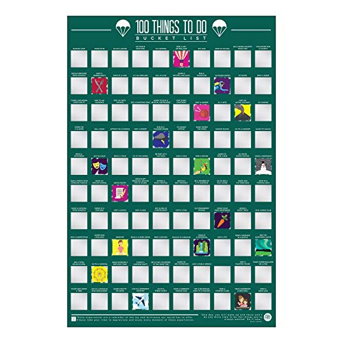 Gift Republic Poster 100 Things To Do Bucket List zum Freirubbeln, Einheitsgröße von GR Gift Republic