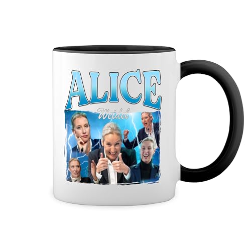 All Faces Of Alice Weidel Afd Weiße Tasse Mug mit schwarzen Felgen & Griff All Faces Of Alice Weidel Afd Weiße Tasse Mug mit schwarzen Felgen & Griff von GR8Shop
