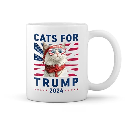 Cats For Donald Trump Maga Rally Shooting Donald Weiße Tasse Mug von GR8Shop