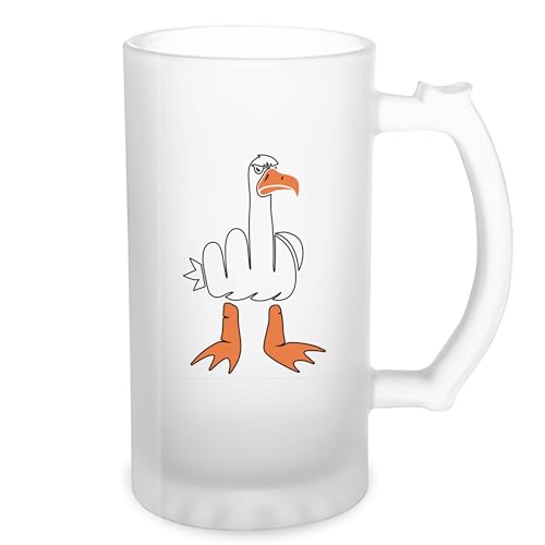 Duck Fuck. Middle Finger Transparent Bierkrug Stein 500ml Tasse von GR8Shop