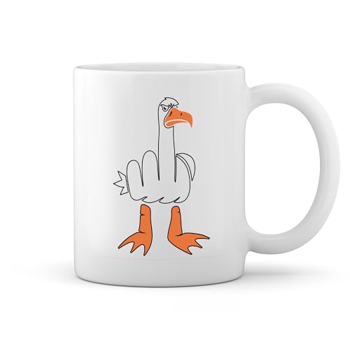 Duck Fuck. Middle Finger Weiße Tasse Mug von GR8Shop