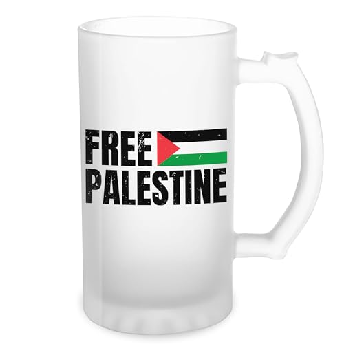Free Palestine Fight Flag Transparent Bierkrug Stein 500ml Tasse von GR8Shop