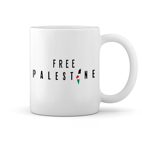Free Palestine Flag In The Heart Weiße Tasse Mug von GR8Shop