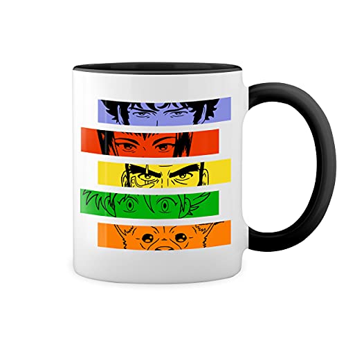 GR8Shop cowboy bebop space cowboy Weiße Tasse Mug mit schwarzen Felgen & Griff von GR8Shop