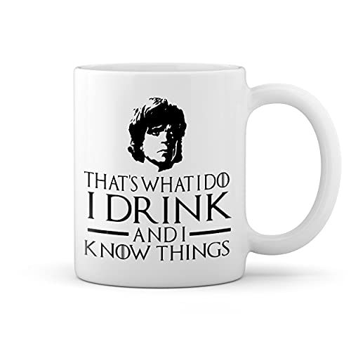 Game of Thrones I Drink and I Know Things Tyrion Lannister Weiße Tasse Mug von GR8Shop
