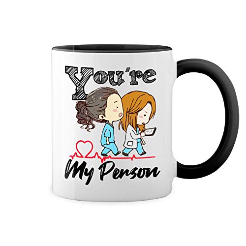 Grey's Anatomy You Are My Person Weiße Tasse Mug mit schwarzen Felgen & Griff Grey's Anatomy You Are My Person Weiße Tasse Mug mit schwarzen Felgen & Griff von GR8Shop
