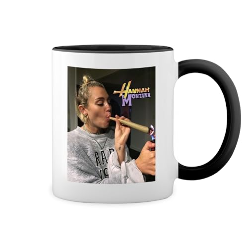 Hannah Montana Smoking Weed Miley Weiße Tasse Mug mit schwarzen Felgen & Griff Hannah Montana Smoking Weed Miley Weiße Tasse Mug mit schwarzen Felgen & Griff von GR8Shop