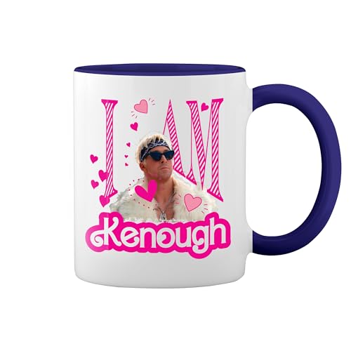 I am Kenough New Trend Fun Lustig Weiße Tasse Mug mit blauem Felgen und Griff von GR8Shop