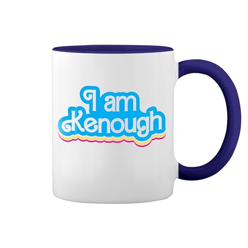 I am Kenough new New Trend Fun Lustig Weiße Tasse Mug mit blauem Felgen und Griff von GR8Shop