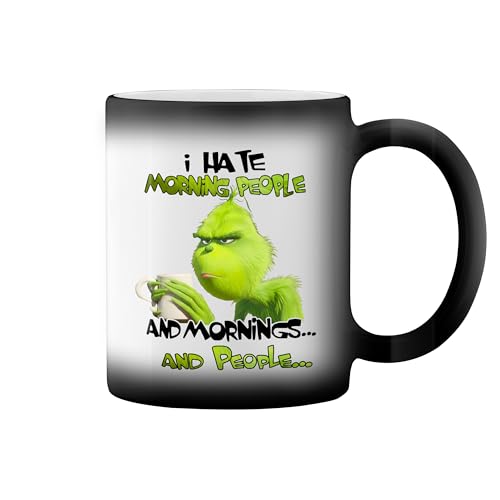 I hate morning people and mornings and people grinch Black Magic Tasse Mug von GR8Shop