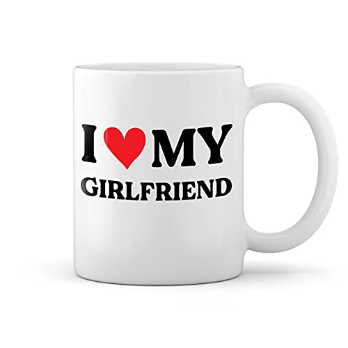 I love my girlfriend Weiße Tasse Mug von GR8Shop